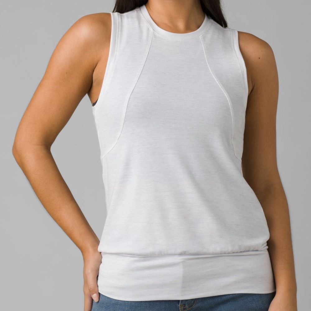 NWT Prana Sol Protect UPF 50 Pullover Tank Top "Soft White" Sz L
